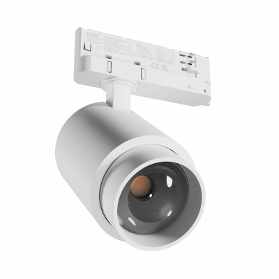 JOOP LED 6W-20W, ZOOM 8°, 45° Ra90 Bodové kolejnicové svítidlo, těleso hliník, bílá, LED přepín příkon 6- 20W, 2100lm, neutrální 4000K, ZOOM nastavitelný vyzař úhel 8°-45° Ra90, 230V, IP20, 82X160X222mm, 3F adaptér NORDIC ALUMINIUM