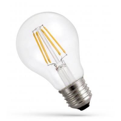 LED žárovka čirá E27 6W A60 Světelný zdroj, žárovka hrušková, sklo čiré, LED 6W, 750lm, E27, A60, neutrální 4000K, 230V, d=60mm, l=105mm
