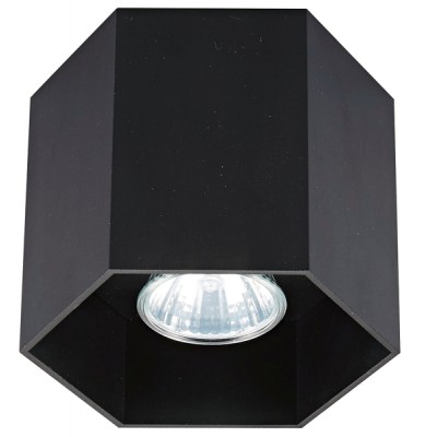 HEXAGON 1 GU10 VÝPRODEJ Stropní přisazené svítidlo, těleso hliník, povrch černá, pro žárovku 1x50W GU10 ES50, 230V, IP20, tř.2, rozměry d=127mm, h=100mm