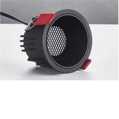 DL03-HC LED 24W Podhledové svítidlo, těleso hliník, rámeček černá, komínek černá, LED 24W, 2400lm, neutrální 4000K, Honeycomb UGR<19, Ra80, 230V, IP20, d=105mm, h=77mm