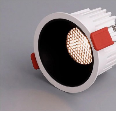 DL03-HC LED 18W Podhledové svítidlo, těleso hliník, rámeček bílá, komínek černá, LED 18W, 1800lm, teplá 3000K, Honeycomb UGR<19, Ra80, 230V, IP20, d=105mm, h=77mm