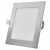 PLAM BI SQ 12,5W TRIAC CCT Stropní podhledové svítidlo, základna hliník, povrch broušený nikl, difuzor plast opál, LED 12,5W, 1000lm, přepín. CCT teplota teplá 3000K-neutrální 4000K, stmív. TRIAC, IP20, rozměry 170x170x21mm.