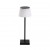 DIU TL 4W, IP44, CCT Venkovní stolní lampa, kov, černá, dif plast opál, LED 4W, 200lm, dotyk. nastav. teplota CCT teplá 3000K-denní 5000K, stmív. STEP, 230V, IP44, d=130mm, h=380mm, napájení solární panel, nebo USB-C.