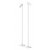 LED 6W CCT Stojací lampa, nastav. směr svícení, kov, bílá se stříbrnými prvky, LED 6W, 200-400lm, přepín. CCT teplota teplá 3000K/neutr 4200K/denní 6000K,  stmív., Ra80, 230V, IP20, rozměry d=200mm, h=1430mm.