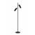 CHOIRO FL 2x40W, GU10 Stojací lampa, těleso hliník, povrch černá, pro žárovku 2x40W, GU10, 230V, IP20, tř.2, rozměry hlavice d=56mm, h=152mm, výška lampy h=1400mm, vypínač na kabelu.