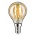 LED žárovka E14 Světelný zdroj, žárovka, tvar kapková, sklo jantar, LED 2,5W, E14, teplá 2700K, 250lm, Ra80, 230V, střední životnost 15.000 hod, 50.000 zap/vyp, d=45mm, l=80mm