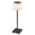 LAURUS 4W, IP44, CCT, USB na baterie Stolní lampa na baterie, těleso kov, povrch černá, stínítko plast bílá, LED 4W, přepín teplota CCT teplá 3000K, denní 5000K, 200lm, stmívatelné dotyk, IP44, tř.3, d=130mm, h=380mm, nabíjení USB.