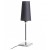 MAGADA TABLE 1x28W E27 Stolní lampa, těleso kov, povrch chrom lesk a lak černá mat, stínítko textil černá, pro žárovku 1x28W, E27, 230V, IP20, tř.2. rozměry základna 140x140mm, h=590mm, vč. vypínače na kabelu