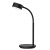 AMET TL 4,5W CCT USB Stolní lampa, nastav. směr svícení, husí krk, těleso plast černá, dif plast opál, LED 4,5W, 300lm, dotyk. CCT nastav teplota 3000K-6500K, dotyk stmív., USB napájení, 350x130x76mm, vč dotyk vypínače