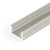 BORAGO PROFIL 12,2x7mm Přisazený profil pro LED pásky, materiál hliník, povrch elox šedostříbrný mat, max šířka LED pásků w=8mm, rozměry 12,2x7mm, l=4000mm