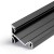 CHIMA PROFIL 14, 24x19,4mm Přisazený, rohový profil pro LED pásky, sklon 60° nebo 30°, materiál hliník, povrch černý, max šířka LED pásků w=14mm, rozměry 24x19,4mm, l=2000mm